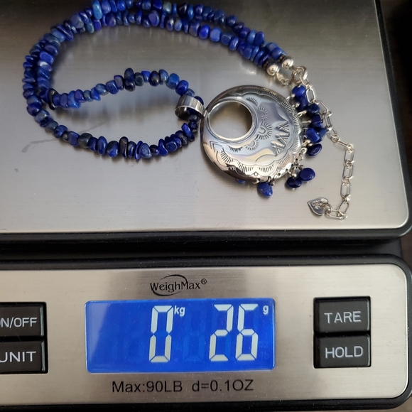 Sterling Silver Lapis Lazuli Gemstone Bead Necklace QT - Picture 16 of 16